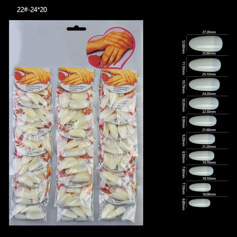 Fábrica directa de nuevos productos de manicura de color sólido 24 paquetes de tarjetas de uñas parches de manicura falsas uñas al por mayor