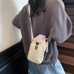 跨境日系帆布小包包女2025新款休闲简约单肩斜挎包百搭时尚手机包