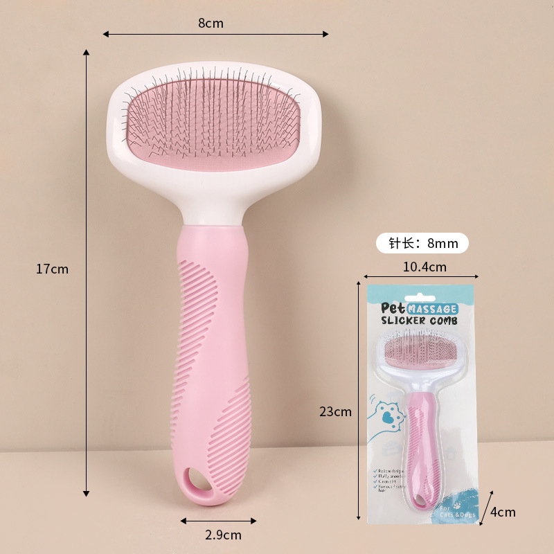 Peine para gatos para eliminar el pelo suelto, peine de agujas para gatos, peine con botón autolimpiante, peine para mascotas, peine para pelo de gato, especial para el cuidado de gatos.