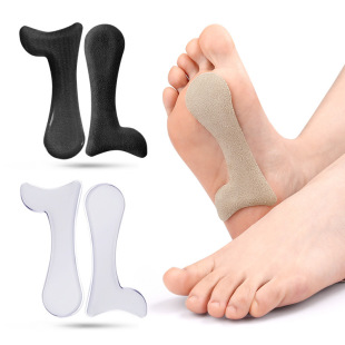 Gel Transparent Arch Foot Pads High Heels Anti-Wear Sole Arch Support Half Pad Self-Adhesive Shock-Absorbing Heel Pad Boots