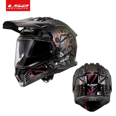 Ls2 Motorcycle Helmet Rally Helmet Full-Face Dual-Lens Men's Four-Season Anti-Fog Off-Road Winter Motorcycle Racing Mx702