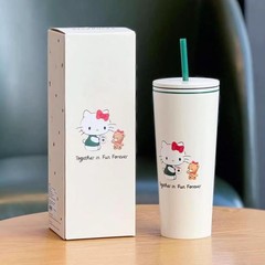 スターダッド ハローキティ ジョイント ウォーターカップ 同じ漫画ストローカップ かわいくて見栄えの良い 2025年新モデル