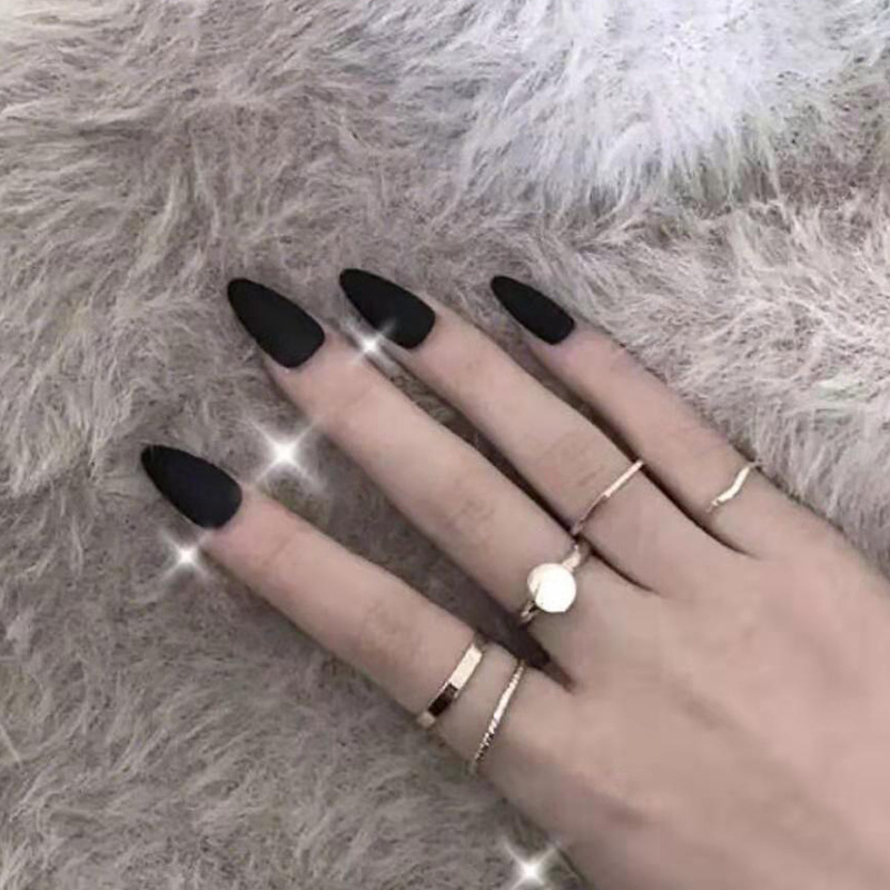 Uñas de uñas de color sólido, uñas largas puntiagudas, uñas de uñas mate mate, parches de uñas falsas, productos terminados al por mayor image 5