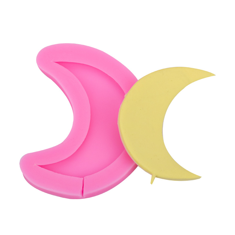 Luna estrella Lollipop molde de silicona para hornear decoración Fondant chocolate arcilla cerámica suave Accesorios