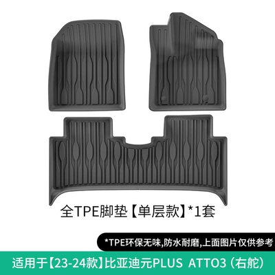 Right Steering Wheel Tpe Trunk – Modelə uyğun ayaqaltı - 23-24-byd-yuan-plus-atto3-single-layer-floor-mats-right-hand-drive-w230004406