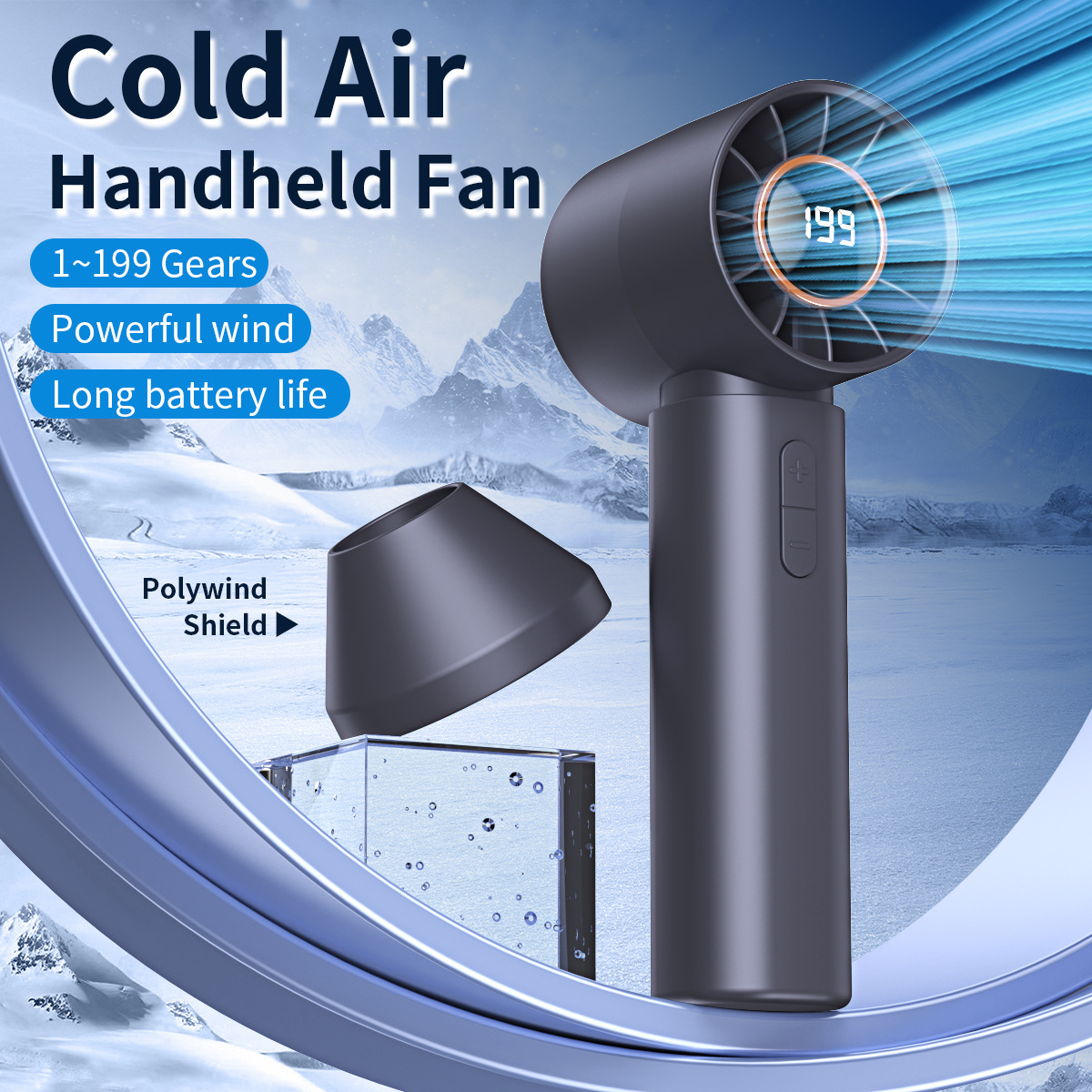 2025 Southeast Asia Cross-Border New T12 High-Speed Handheld Small Fan USB Mini Digital Display Bladeless Turbine Fan