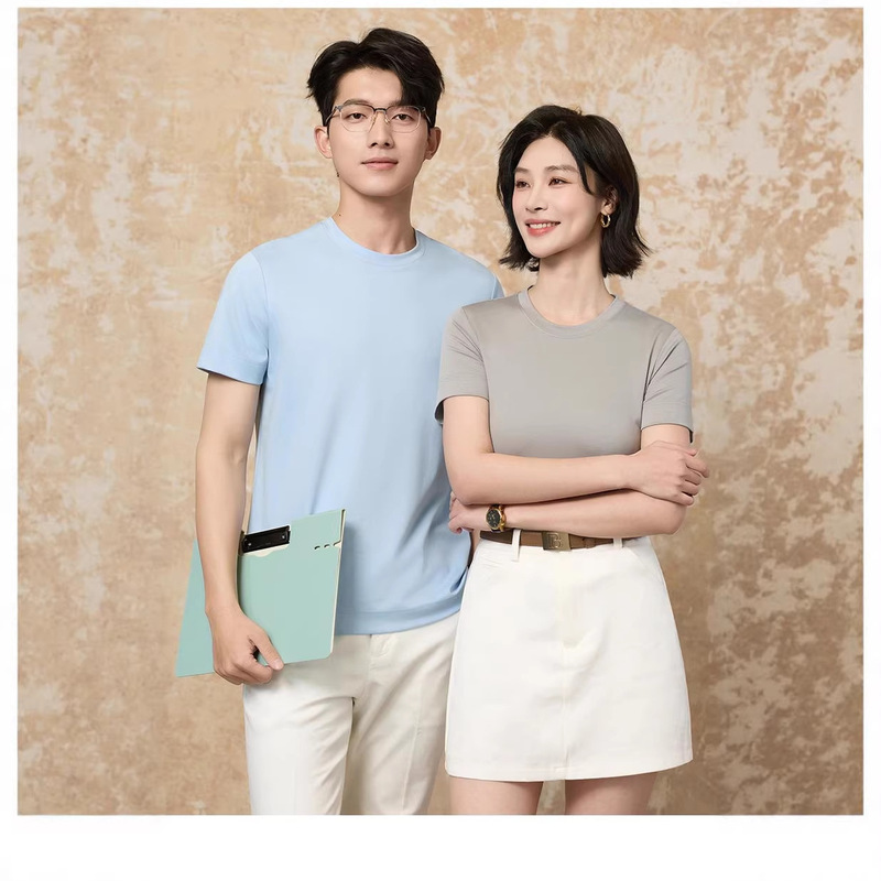 Light Luxury 2025 Summer Thin Fashion Fresh Color-Blocking Ribbed Casual Short-Sleeve Polo Shirt for Men in White Trendy Style