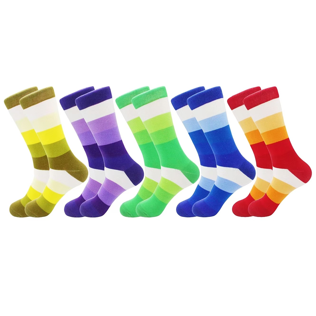 Factory wholesale men and women sports compression socks cycling socks left and right foot striped socks outdoor running mountaineering socks