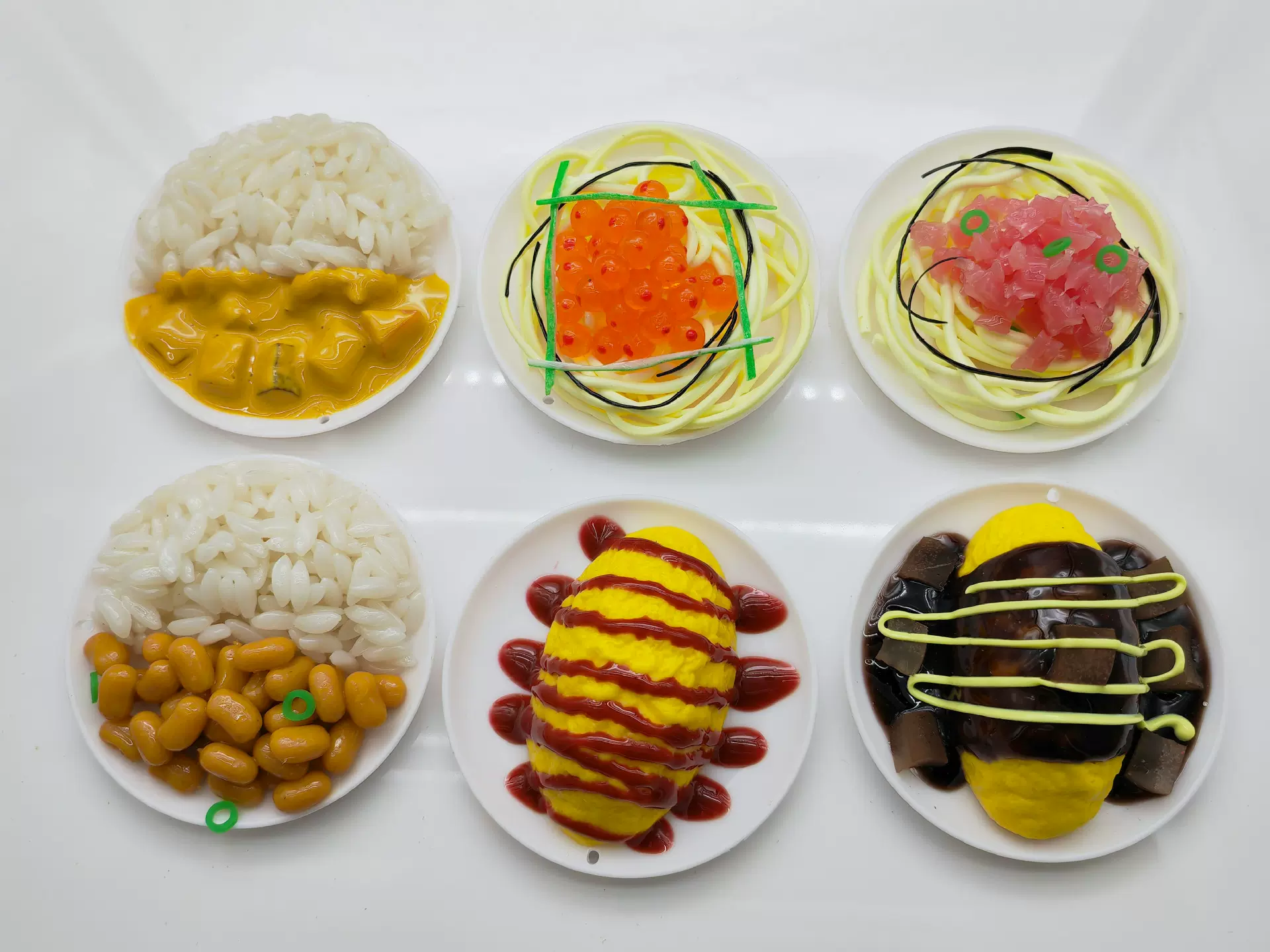 创意仿真手机挂件餐盘钥匙扣米饭蛋包饭咖喱拉面意大利面食物模型