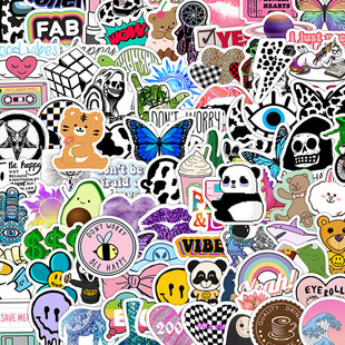 100 Trendy Mobile Phone Case DIY Waterproof stickers Stationery Notebook Water Cup Helmet Luggage Decoration sticke