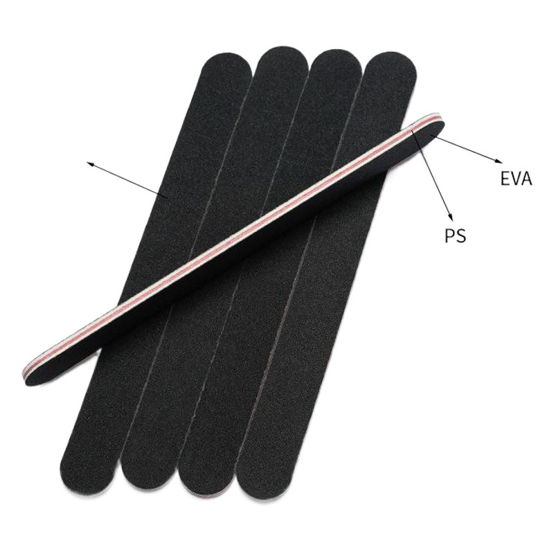 Cross-border Source black red nail file nail art double-sided round head straight sand strip polishing strip nail rubbing strip factory