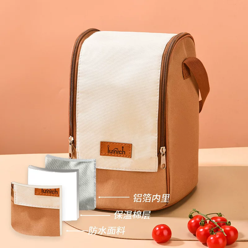 Insulated handheld lunch bag, thermal travel picnic cooler, waterproof, small & large