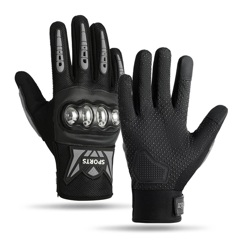 機関車の手袋の男性のフィットネスの運動のタッチパネルの滑り止めの屋外の騎乗の防護のタッチパネルのステンレスの殻のすべての指のA32-GK