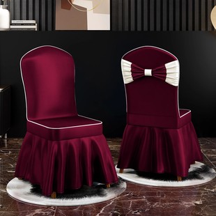 Hotel-Specific Chair Cover, Hotel Banquet Banquet Restaurant, Four-Season Universal Pleated Skirt, Thickened Dining Table and Chair Cover