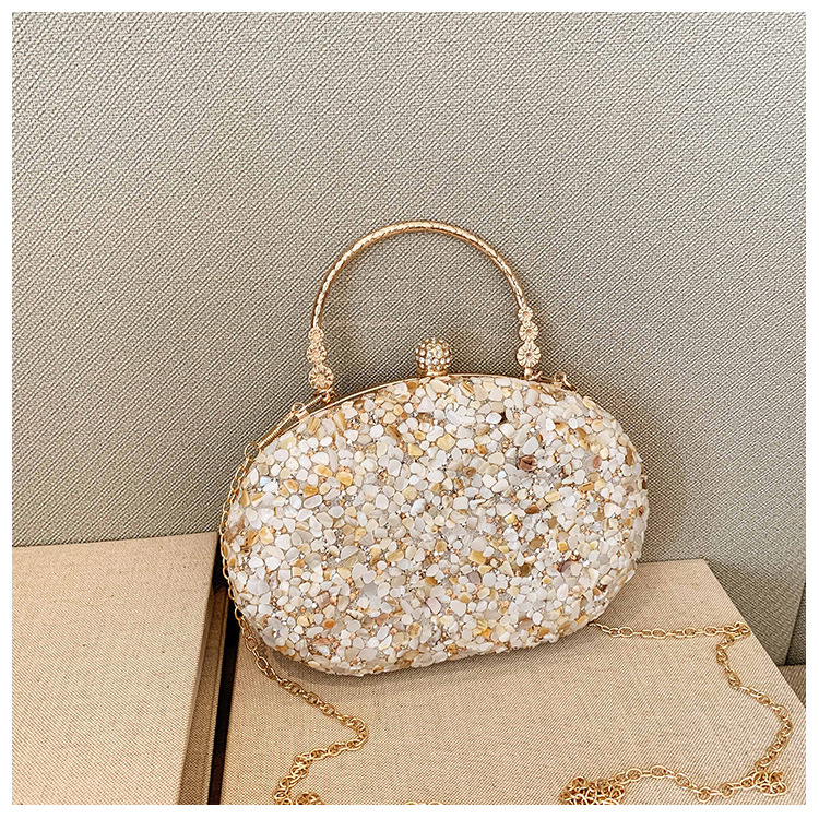 Bolsa de cena de diamantes transfronterizos mayorista de damas bolsa de cena de diamantes oval bolsa de fiesta de lujo bolsa de mano boda