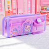 Double-layer capacious children's pencil case, high quality storage system for elementary school students