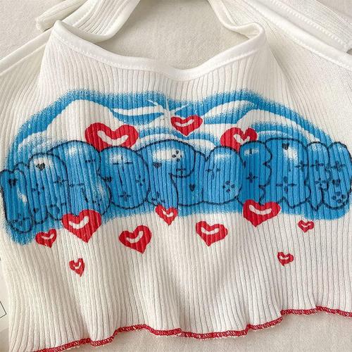  Summer Little Camisole Girls Summer Cute and Sweet Halter Neck Tube Top Bottoming Top 0056