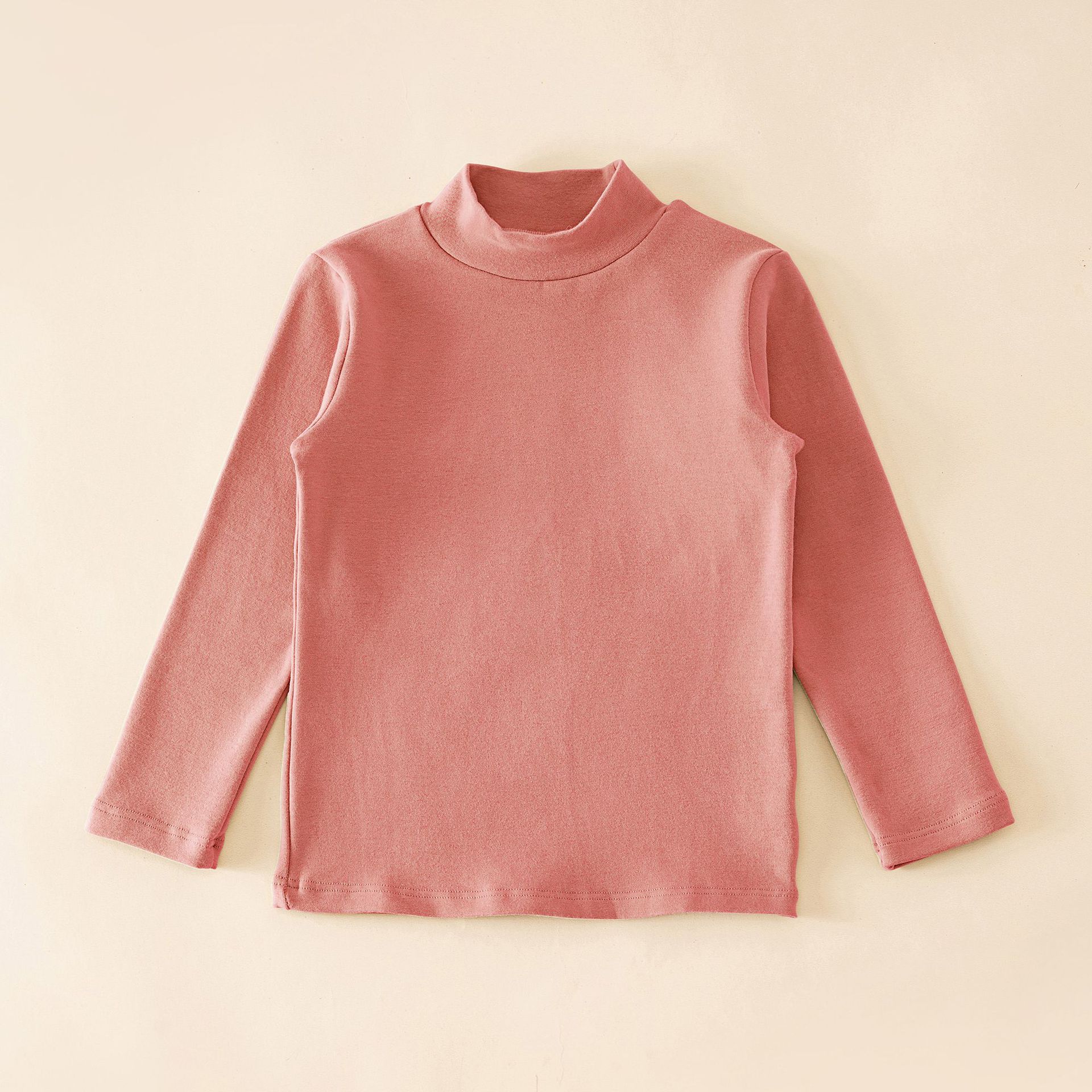 Camiseta térmica de otoño e invierno para niños, ropa infantil clase A, camisa de otoño para niños, camiseta interior de cuello medio alto de color liso para niñas.