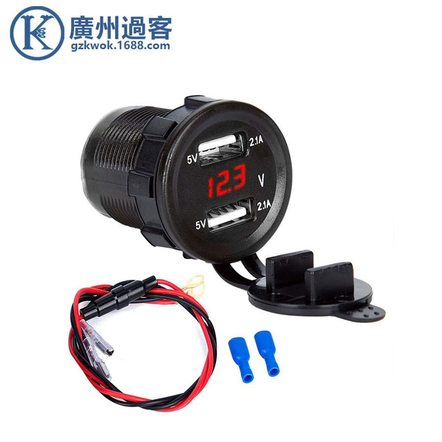 Автомобильное зарядное устройство автомобильное зарядное устройство двойной USB 4.2A с водонепроницаемой крышкой автомобильное зарядное гнездо светодиодный дисплей напряжения