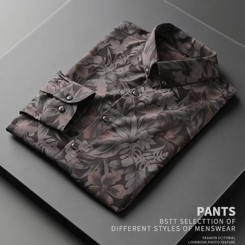 AliExpress Plus-size Men's Short-sleeve Shirt for Chubby Guys Summer Thin Printed Top for Oversized & Relaxed Fit, Trendy Style