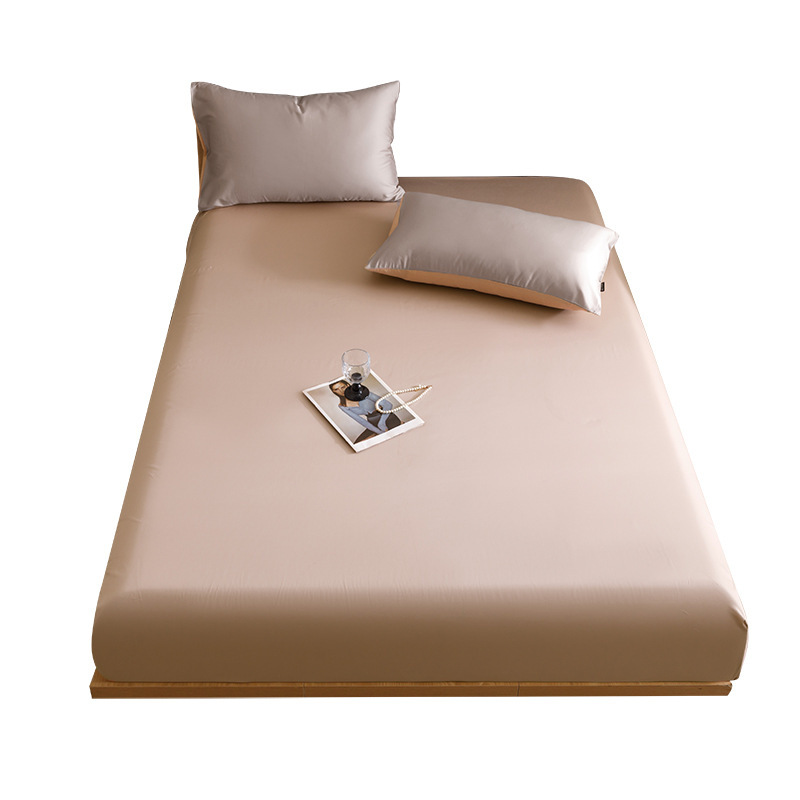 Alta gama de 100 camisas de cama de algodón largo algodón una sola pieza de color sólido tributo satin algodón cubierta de cama de tres piezas