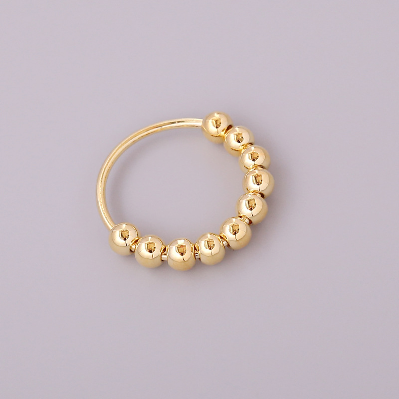 nihaojewelry fashion rotatable round bead ring wholesale jewelry