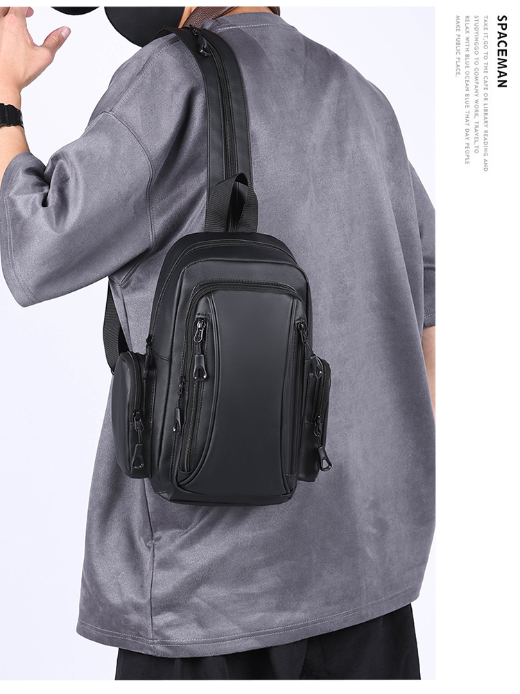 New business backpack, water-resistant, suitable for both shoulder and single shoulder, men's chest bag, cross-border Oxford fabric, men's computer backpack undefined
