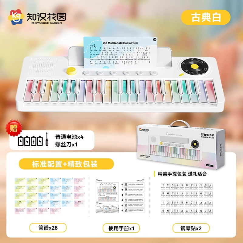 知识花园 Rainbow synthesizer, piano, toy for beginners, 37 keys