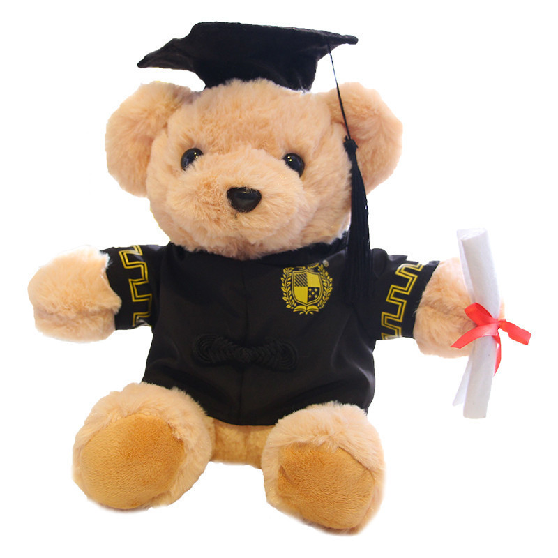 Oso de peluche con sombrero de doctor, lindo, muñeca de graduación, regalo