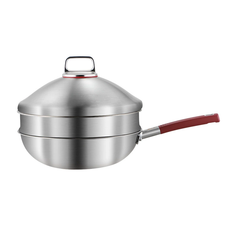 True Titanium 0 покрытая lid тот же стиль лотосовый лист бионический апгрейд третьего поколения True Titanium 0 антипригарная кастрюля без титана