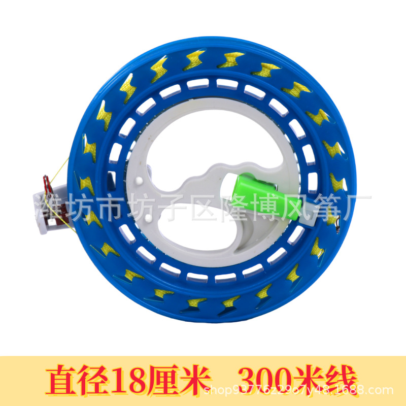 Carrete de cometa con línea al por mayor rueda azul de mano rodamiento de bolas de cristal rueda silenciosa fabricante de equipos de vuelo en stock