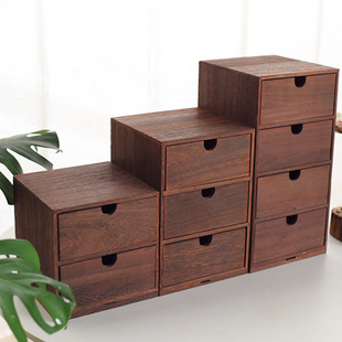 Drawer Wooden Storage Cabinet Desktop Office Storage and Organization Multi-Specification Jewelry Storage Box