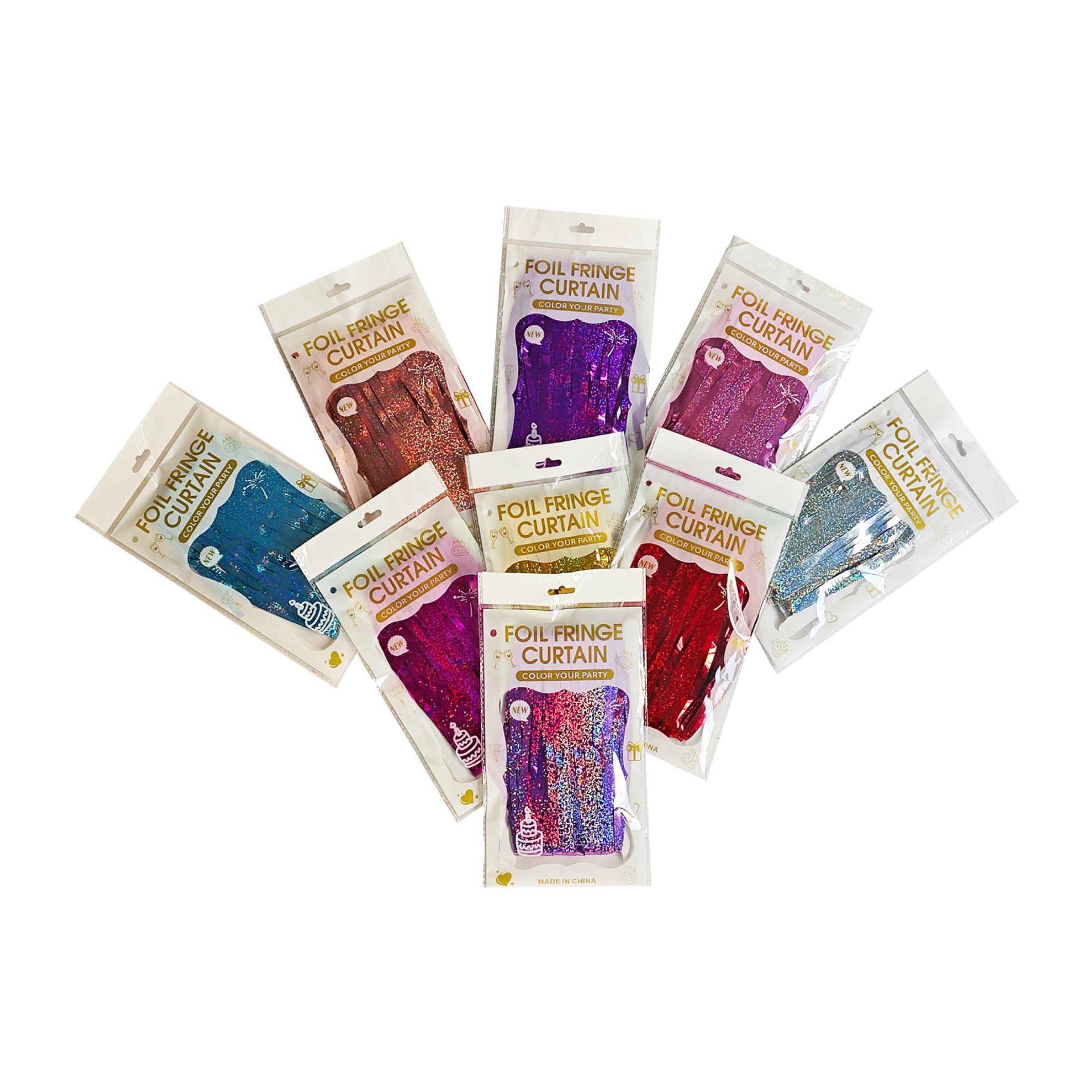 Decoración de fiesta de cumpleaños props de boda láser 1 * 2m cortina de seda de lluvia al por mayor cintas de oro