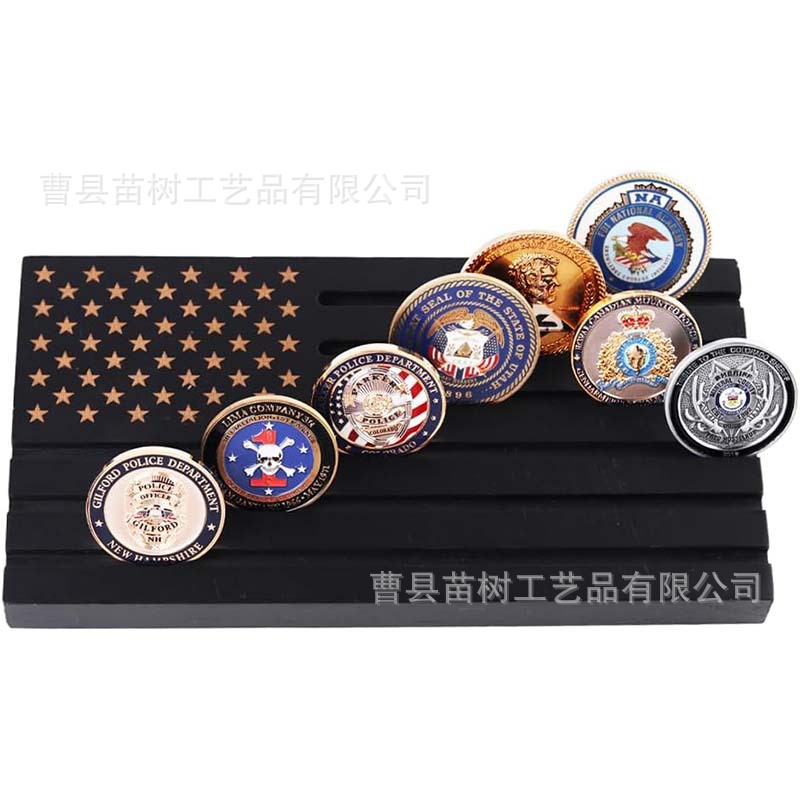 Wooden Military Coin Display Stand Desktop Table-Top Challenger Coin Holder Medal Storage Rack Currency Display Stand