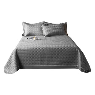 Direct supply Amazon cross-border foreign trade Europe and the United States solid color bed cover three-piece quilt pillowcase cotton quilted bedding