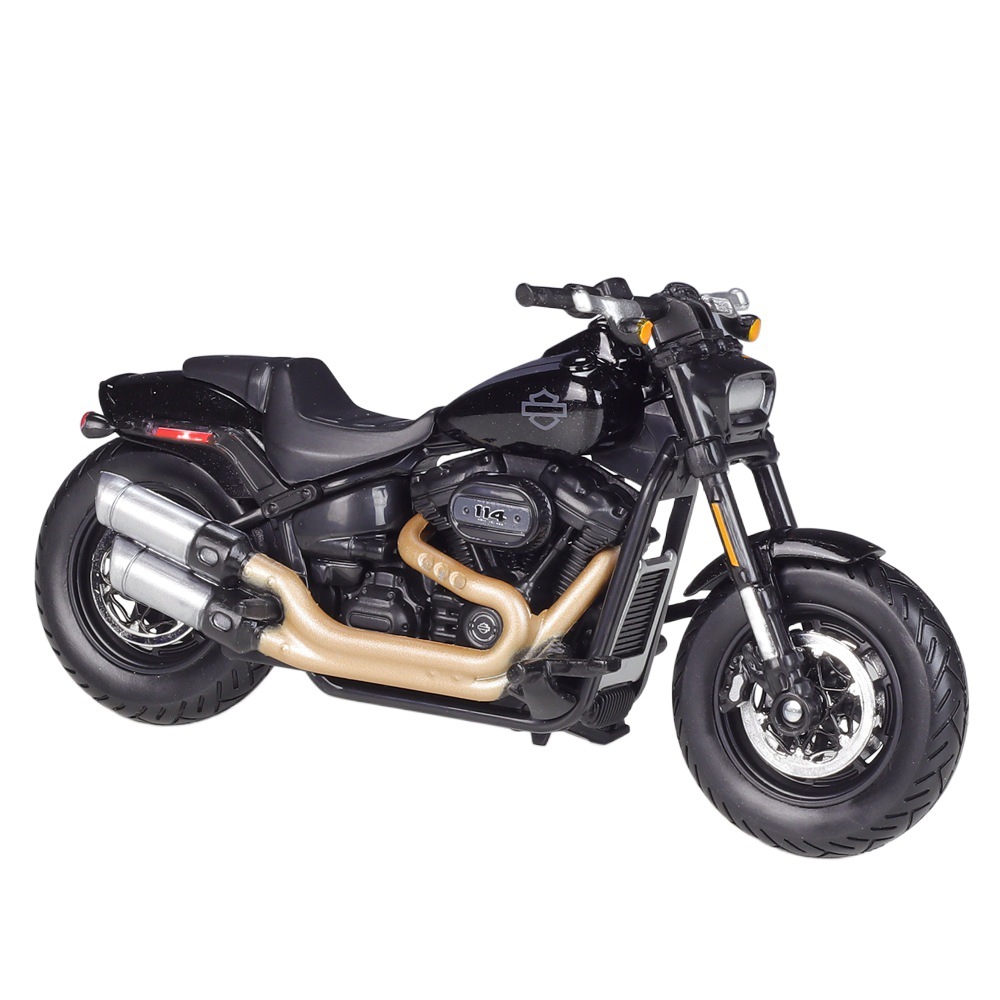 Mausto 1:18 Harley Davidson 2022 Fat Bob114 simulación de aleación modelo motocicleta con base