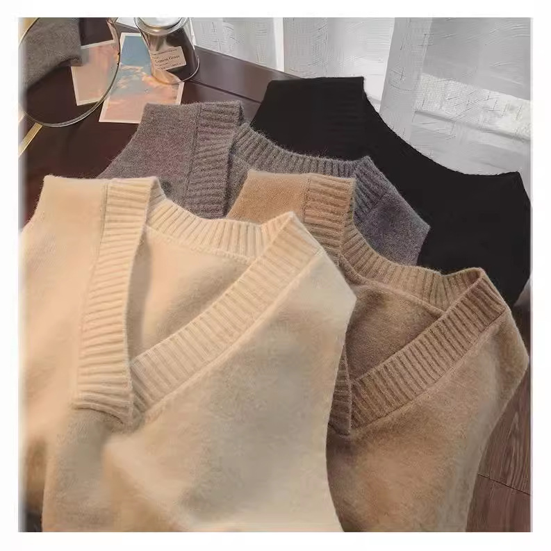 여성용 변덕스러운 니트 가디건 2023 신작 가을 겨울 한국판 부드러운 왁시 브이넥 스웨터 재킷