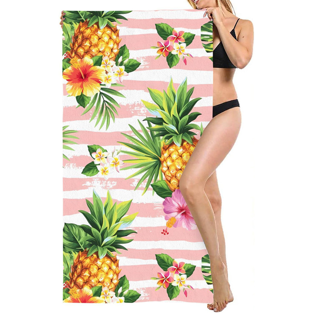 Impresión transfronteriza toallas de playa comercio exterior JIT toallas de microfibra tela toallas de baño de flamenco cola de pescado