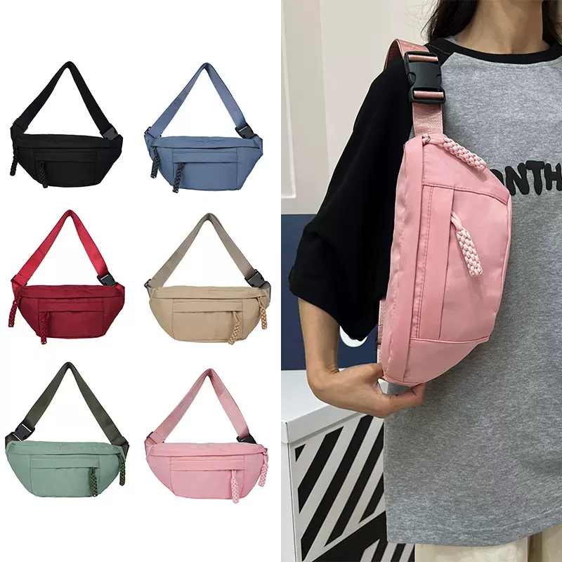 简约尼龙女士胸包2024新款质感单肩腋下包时尚流行洋气腰包潮流