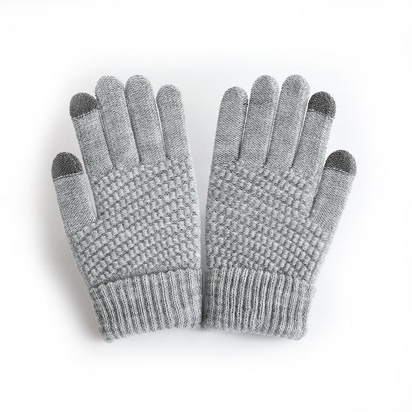 Customized Warm Gloves with Fleece Lining, Thick Knitted Jacquard, Reverse Stitch, Touchscreen Compatible, for Men and Women, Adult, Cold-Proof, Couple Style
