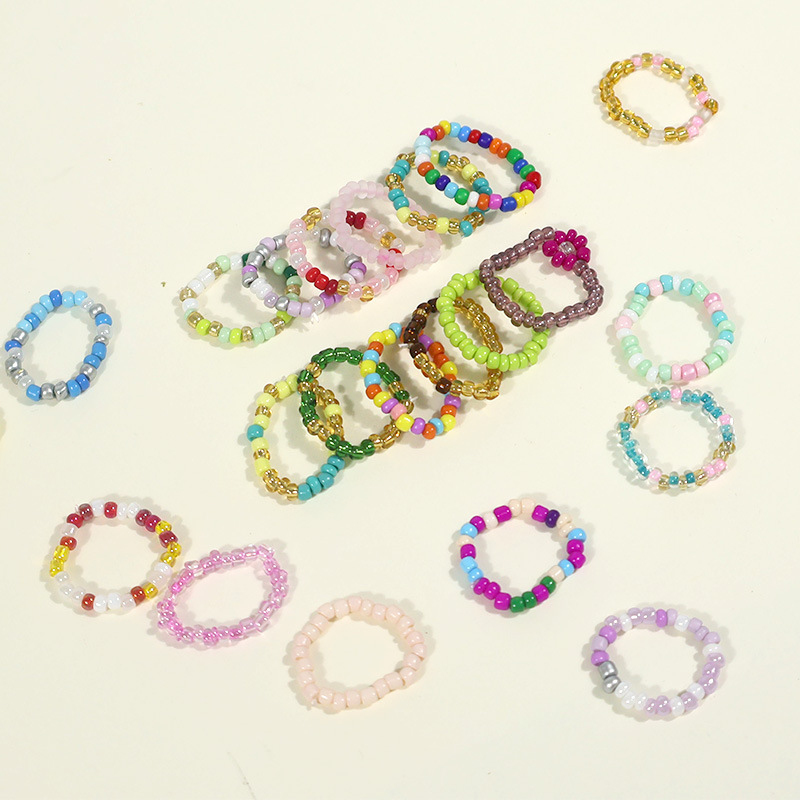 In-Stock Hyuna Style Rice Bead Ring Korean and Japanese Fashion Dopamine Flower Beaded Ring Bohemian Style Ring In-Stock Hyuna Style Rice Bead Ring Korean and Japanese Fashion Dopamine Flower Beaded Ring Bohemian Style Ring
