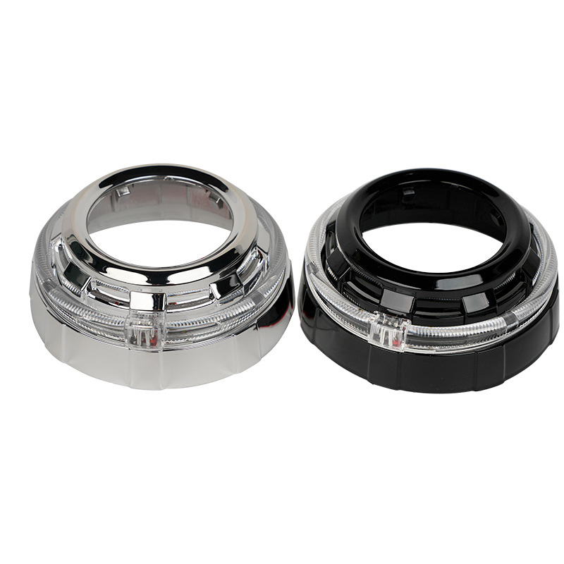 Luces LED de circulación diurna tipo ángel para coche, con cubierta decorativa integrada que guía la luz, de 3.0 pulgadas, para modificación y mejora de faros delanteros.