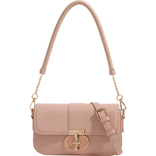 Spring New Peach Oolong French Underarm Bag High-End Pink Women's Niche Crossbody and Shoulder Bag