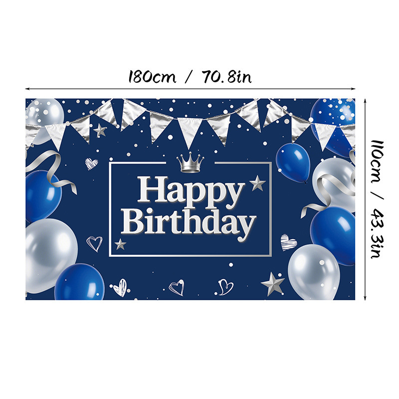 国境を越えて人気の高いハッピーバースデー背景布、英語の文字装飾布、誕生日パーティー装飾シーンレイアウト小道具|undefined