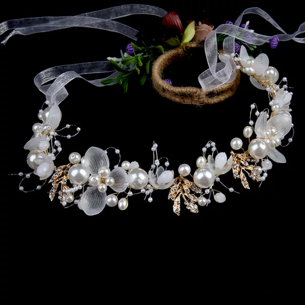 Bride's headpiece, handmade floral bracelet, bridal accessories, wedding updo accessories, elegant performance wreath, crown