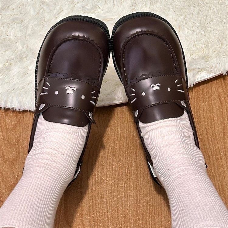 2026 primavera nuevo estilo de estilo universitario casual con JK Marizhen zapatos universales bonitos uniformes de estudiantes zapatos de cuero pequeñas mujeres