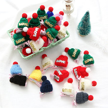 ins创意小帽子发夹毛线夹子圣诞节小礼物小朋友头饰立体可爱毛绒