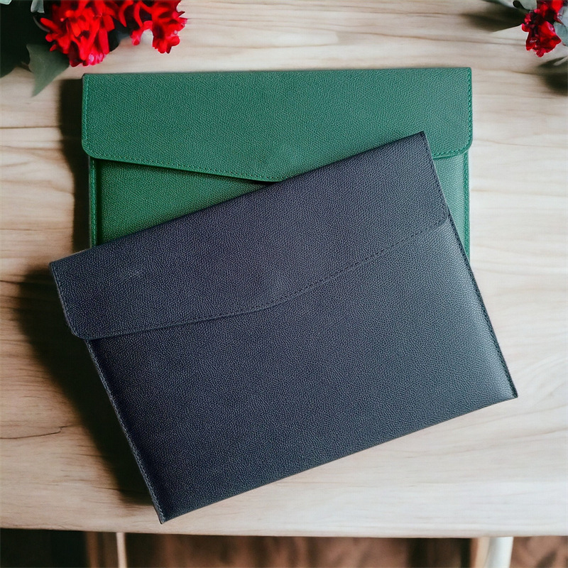 Simple Personalized Leather Folder Storage Bag Tablet PC Storage Protective Case A4 Paper Storage Waterproof Leather Bag