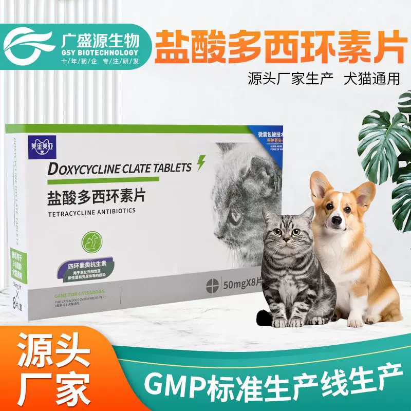 厂家直供狗狗猫咪感冒药 宠物咳嗽猫鼻支打喷嚏盐酸多西环素片