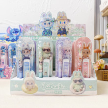 新款跨境网红labubu自动铅笔套装卡通拉布布呆萌可爱活动铅笔组合